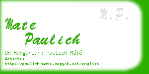 mate paulich business card